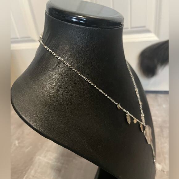 Silver tone necklace bundle, sun and moon, hammered metal, multistrand - Picture 13 of 16